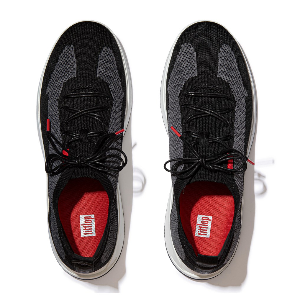 Fitflop Mens Sneakers - Frey Knit - Black - 906-SRGTXQ